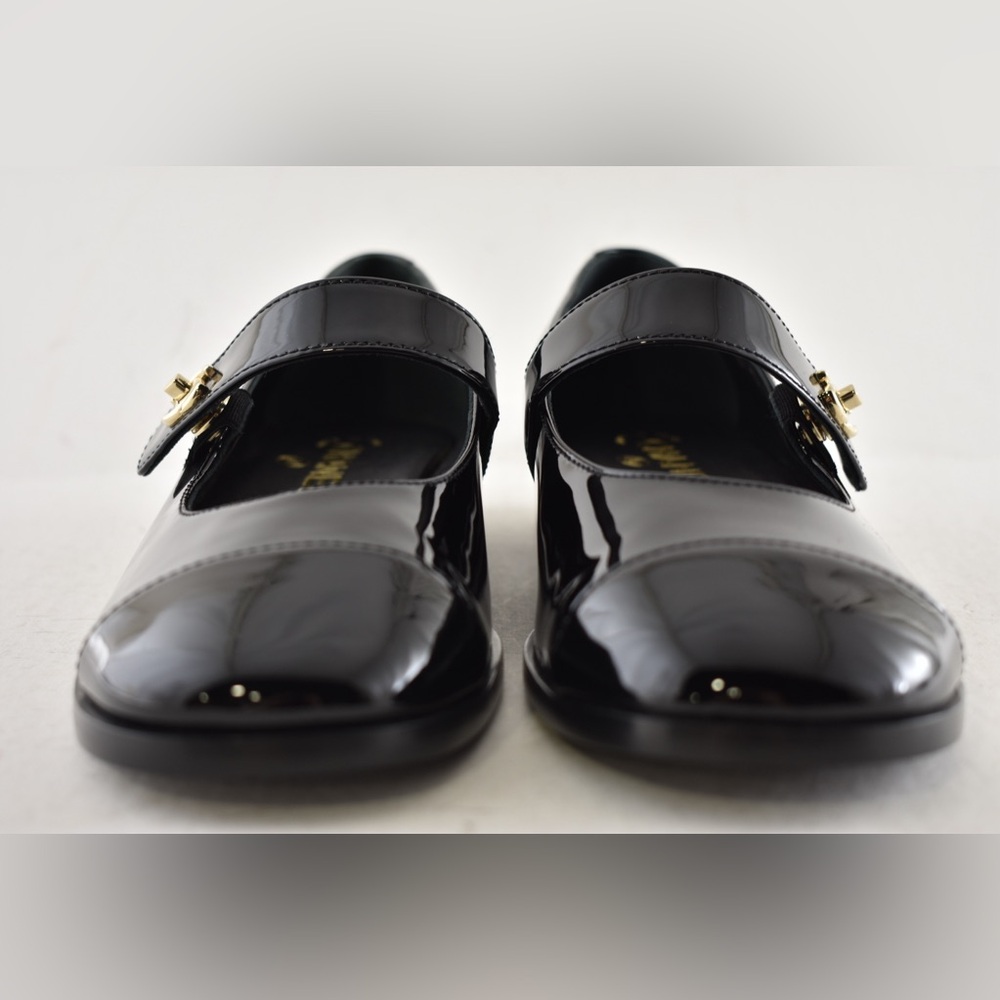 Chanel REV Black Patent Turnlock CC Mary Jane Moccasin Ballet Loafer Flat 36 - Picture 9 of 16